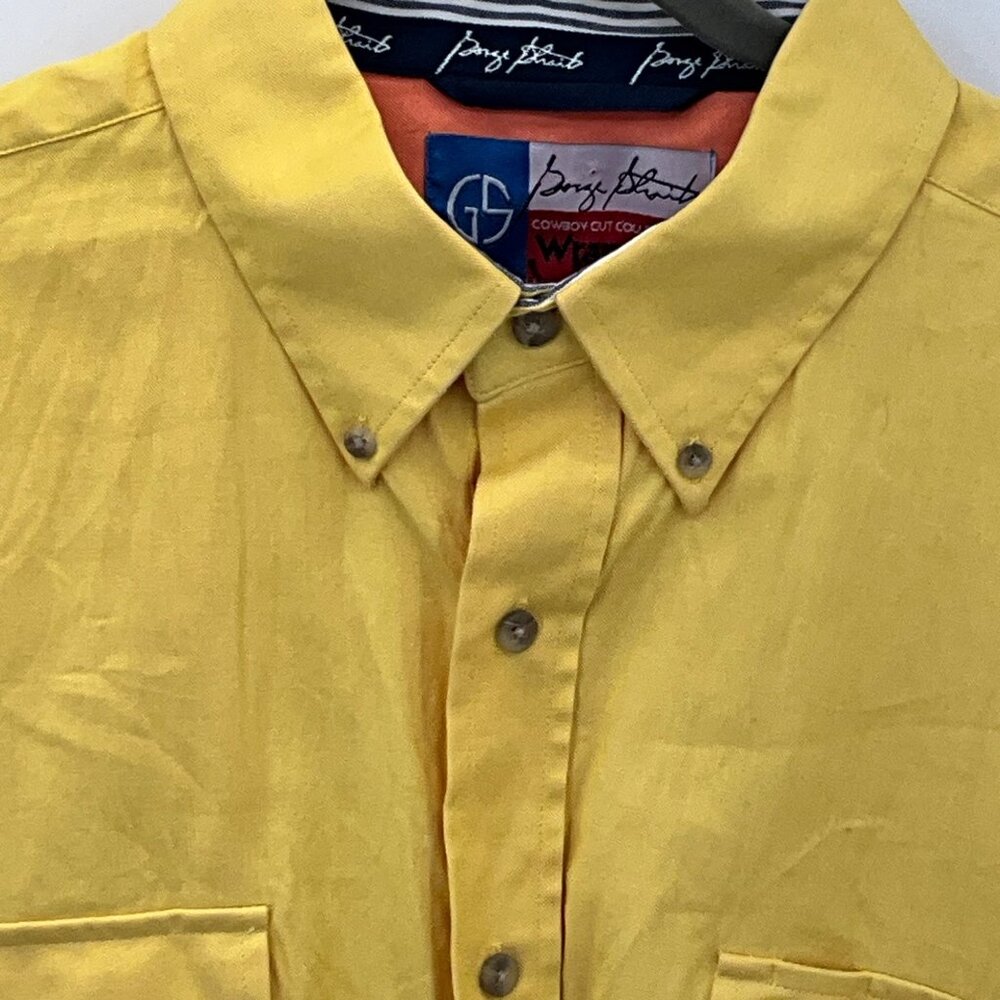George Strait Wrangler XL Cowboy‎ Cut Classic Yellow Button-Up Shirt